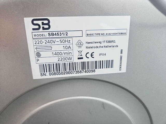 Sb - sb4531/2 - wasmachine - afbeelding 5 van  5