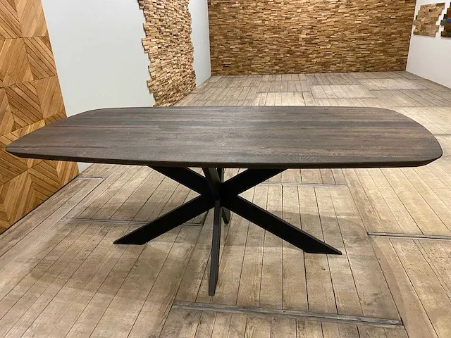 Scandinavisch eiken eettafel 200 cm. - afbeelding 1 van  5