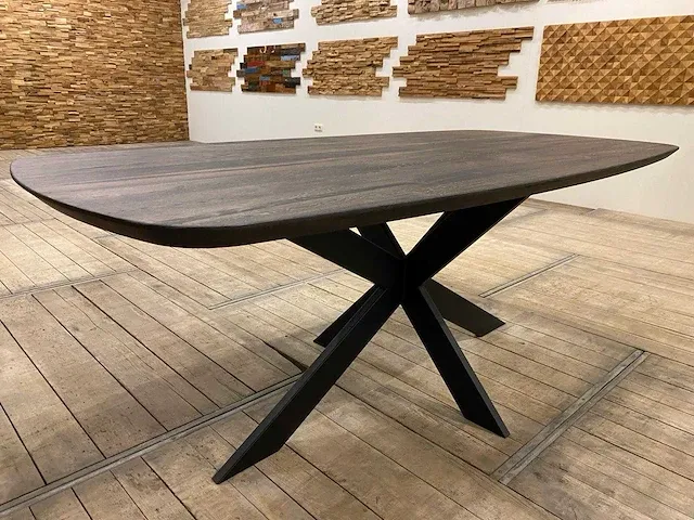 Scandinavisch eiken eettafel 200 cm. - afbeelding 2 van  5