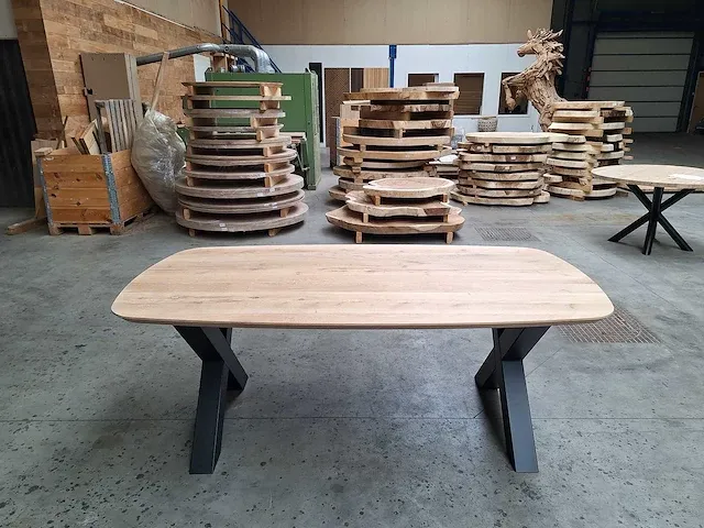 Scandinavisch eiken eettafel 200 cm. - afbeelding 2 van  5