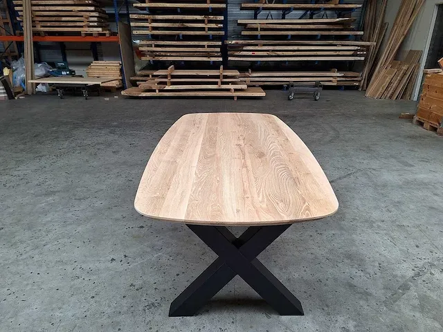 Scandinavisch eiken eettafel 200 cm. - afbeelding 3 van  5