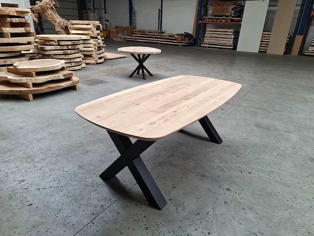Scandinavisch eiken eettafel 200 cm. - afbeelding 4 van  5