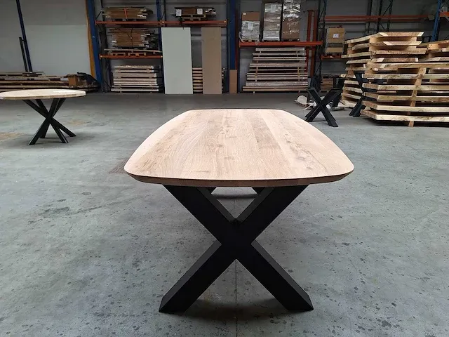 Scandinavisch eiken eettafel 200 cm. - afbeelding 5 van  5