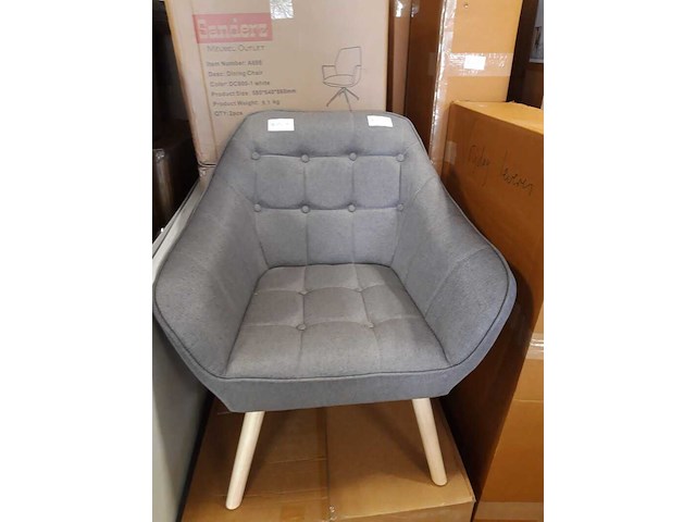 Scandinavisch fauteuil 1 persoons sanderz, grijs linnen, 2025 - afbeelding 1 van  2