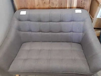 Scandinavisch fauteuil 2 persoons, sanderz, grijs linnen, 2025 - afbeelding 1 van  2