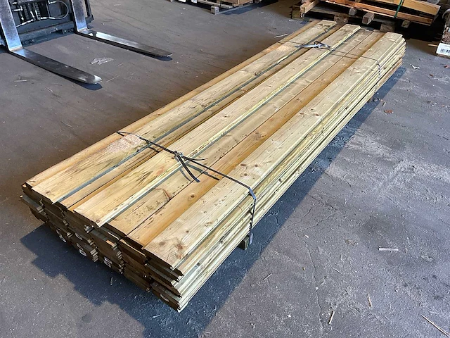 Scandinavisch vuren blokhutprofiel 300x14,5x2,8 cm (51x) - afbeelding 2 van  3