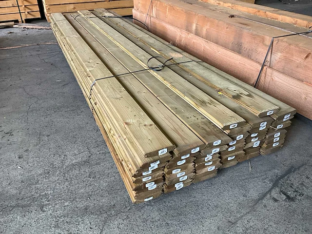 Scandinavisch vuren blokhutprofiel 300x14,5x2,8 cm (51x) - afbeelding 3 van  3