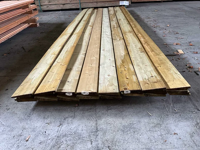 Scandinavisch vuren zweeds rabat 420x14,5x2,1-1 cm (20x) - afbeelding 4 van  4