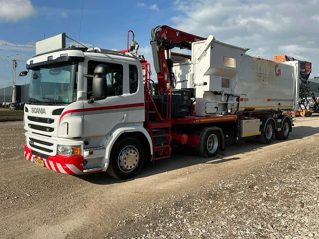 Scania p410 vuilnis opleggercombinatie vrachtwagen - afbeelding 1 van  35