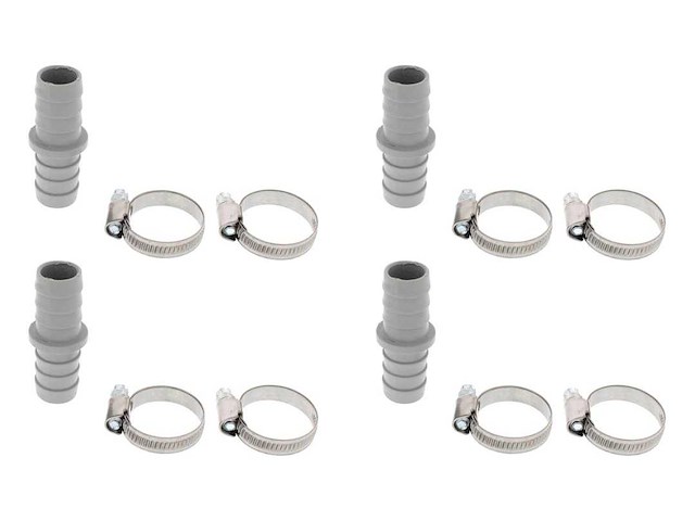 Scanpart afvoerslang verbindingsset - kunststof afvoerverbinder 19 x 19 mm - 2 slangklemmen 20 en 32 mm - afbeelding 1 van  2