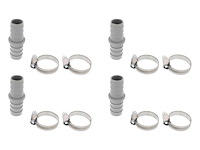 Scanpart afvoerslang verbindingsset - kunststof afvoerverbinder 19 x 19 mm - 2 slangklemmen 20 en 32 mm - afbeelding 1 van  2