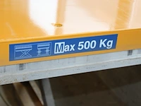 Schaarheftafel hw500l. max hefgewicht 500 kg. bouwjaar 2008. maximale hefhoogte tafel 110 cm. afmeting blad... - afbeelding 2 van  3