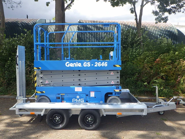 Schaarhoogwerker genie gs-2646 elektrisch 9.92m 2008 met trailer vlemmix nieuw - afbeelding 1 van  1