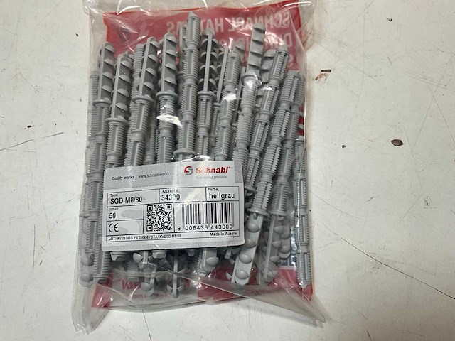 Schable sgd m8/80 zak met speciale pluggen (750x) - afbeelding 1 van  4