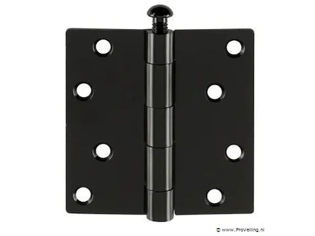 Scharnier 89x89mm recht zwart - afbeelding 1 van  1