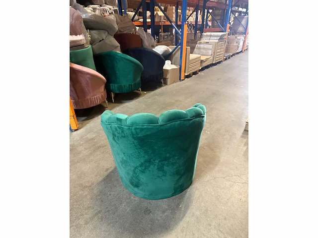 Schelp fauteuil groen velvet - afbeelding 3 van  3