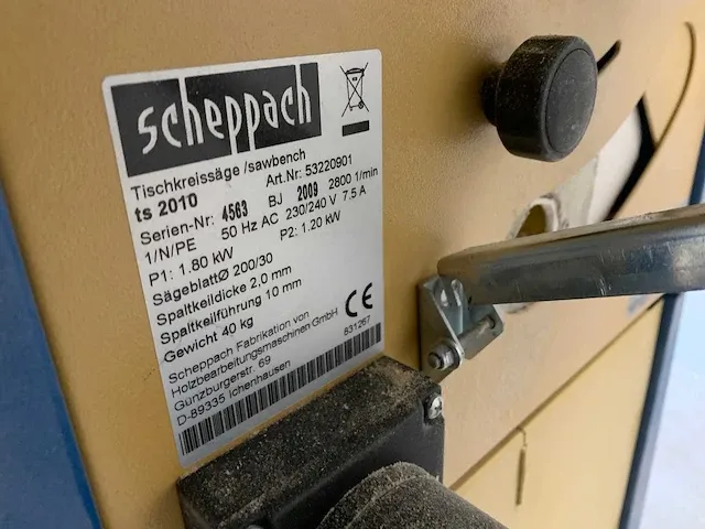 Scheppach - ts 2010 - cirkelzaagmachine - afbeelding 4 van  13