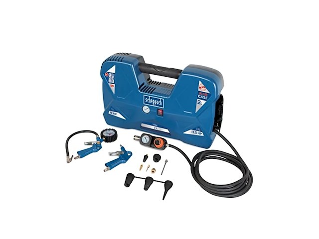Scheppach 5906118901 luchtcompressor, 1100 w, 230 v, blauw zilver zwart - afbeelding 2 van  4