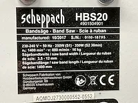 Scheppach hbs 20 elektrische lintzaagmachine - afbeelding 9 van  9