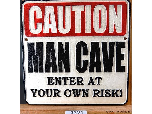 Schild man cave - afbeelding 1 van  5