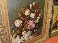 Schildeerij vaas met bloemen in vergulde kader willem - afbeelding 4 van  7