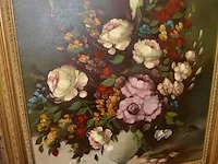 Schildeerij vaas met bloemen in vergulde kader willem - afbeelding 5 van  7