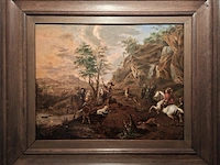 Schilderij 17e eeuwse hertenjacht, mogelijk adam pijnacker (1622–1673), 17e eeuw - afbeelding 1 van  9