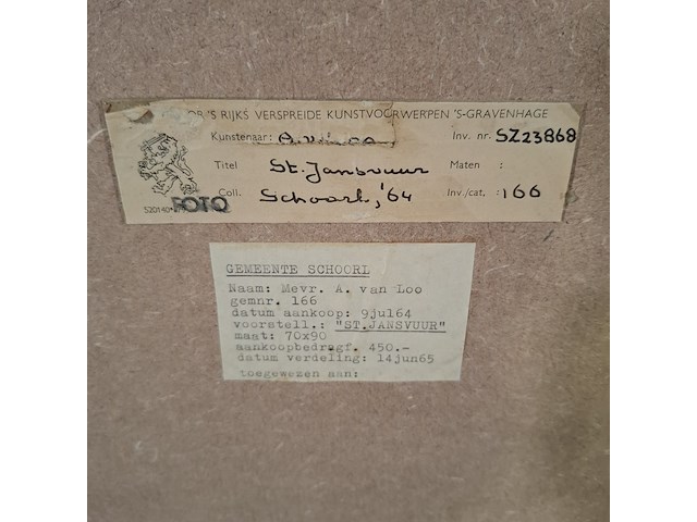 Schilderij, a. van loo, st. jansvuur, 1964 - afbeelding 8 van  8