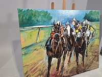 Schilderij, acryl op linnen, frits van eeden, jockeys - afbeelding 2 van  5