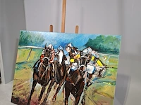 Schilderij, acryl op linnen, frits van eeden, jockeys - afbeelding 3 van  5