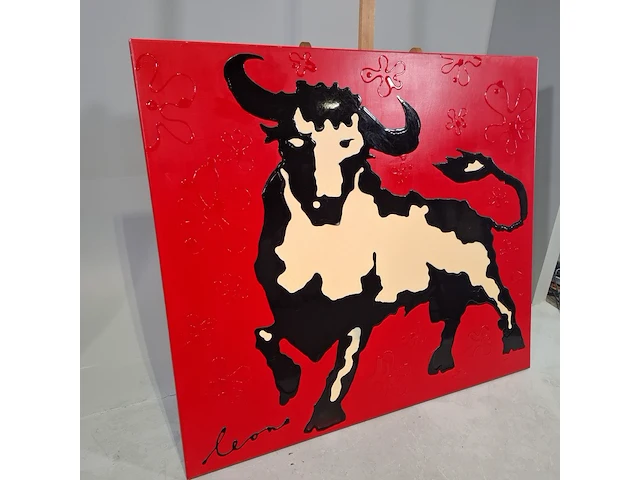 Schilderij, acryl/epoxy, leon bosboom, toro juguetona - afbeelding 2 van  7