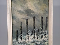 Schilderij, a.h. koster, paalhoofd bij west kapelle, 1955 - afbeelding 1 van  9