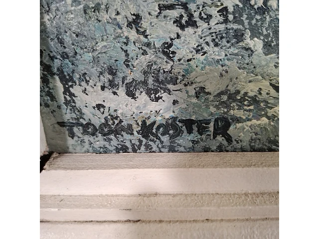 Schilderij, a.h. koster, paalhoofd bij west kapelle, 1955 - afbeelding 6 van  9