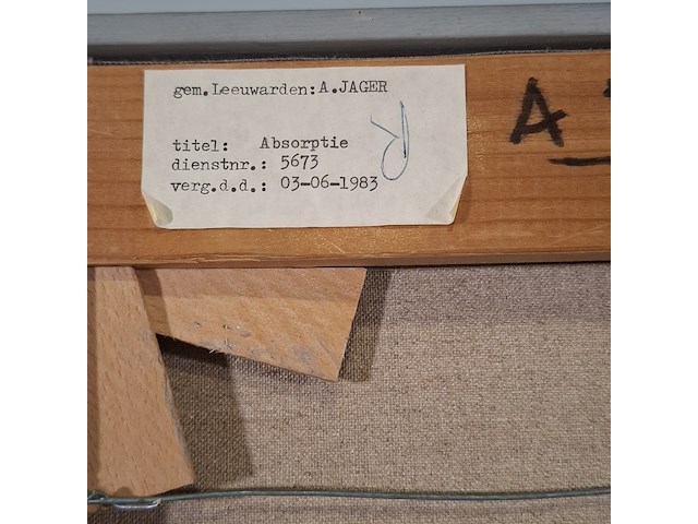 Schilderij, andries jager, absorptie , 1983 - afbeelding 8 van  8