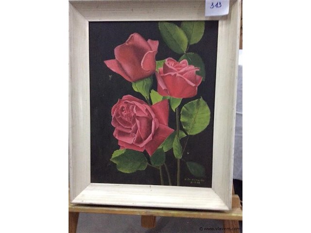 Schilderij bloemen getekend - afbeelding 1 van  2