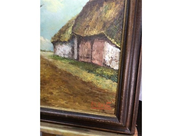 Schilderij boerenschuur getekend - afbeelding 2 van  2