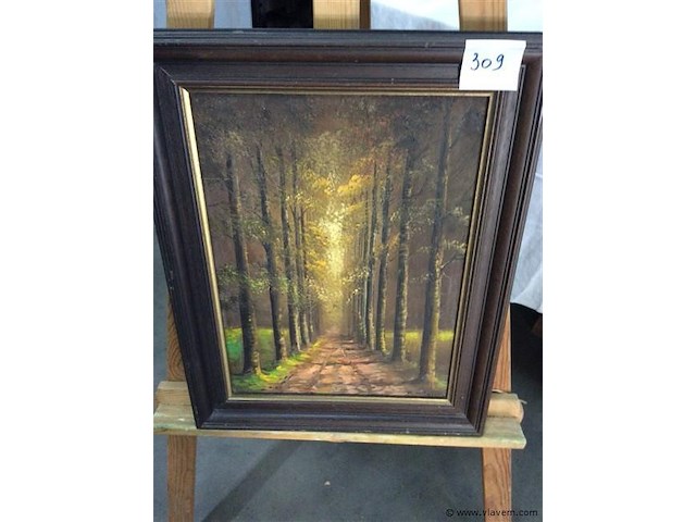 Schilderij bos getekend - afbeelding 1 van  2