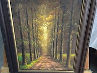 Schilderij bos getekend