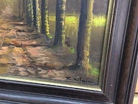 Schilderij bos getekend - afbeelding 2 van  2