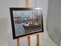 Schilderij, c.d. ven, haven ijmuiden, 1965 - afbeelding 2 van  7