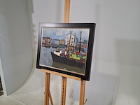Schilderij, c.d. ven, haven ijmuiden, 1965 - afbeelding 3 van  7