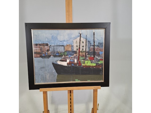 Schilderij, c.d. ven, haven ijmuiden, 1965 - afbeelding 4 van  7