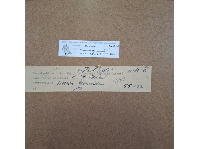 Schilderij, c.d. ven, haven ijmuiden, 1965 - afbeelding 7 van  7