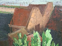 Schilderij, c.j. van der laan, landschap, 1968 - afbeelding 2 van  7
