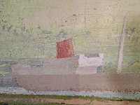 Schilderij, c.j. van der laan, landschap, 1968 - afbeelding 3 van  7