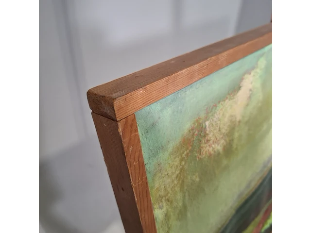 Schilderij, c.j. van der laan, landschap, 1968 - afbeelding 5 van  7