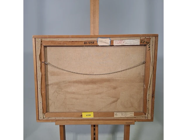 Schilderij, c.j. van der laan, landschap, 1968 - afbeelding 6 van  7