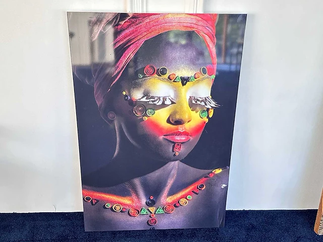 Schilderij "colourful african woman" - afbeelding 1 van  3