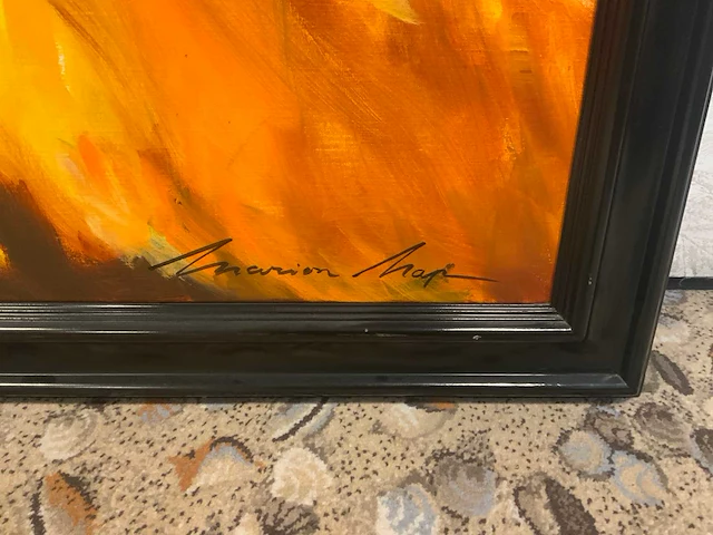 Schilderij dame in gele jurk - afbeelding 2 van  4