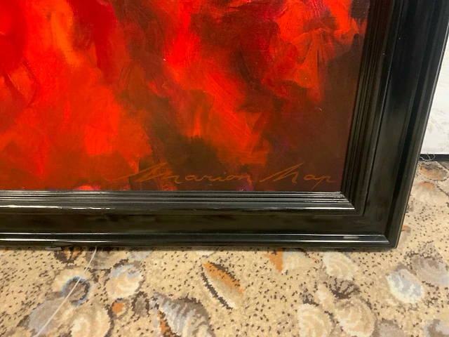 Schilderij dame in rode jurk - afbeelding 2 van  4